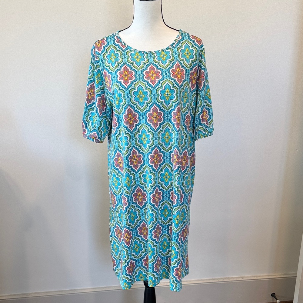 Ruby Rd Colorful Geometric Pattern Dress Size Medium